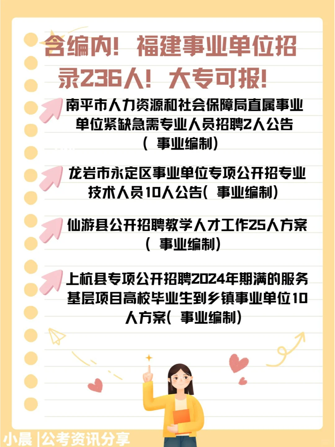 含编内，福建事业单位招录236人大专可报！