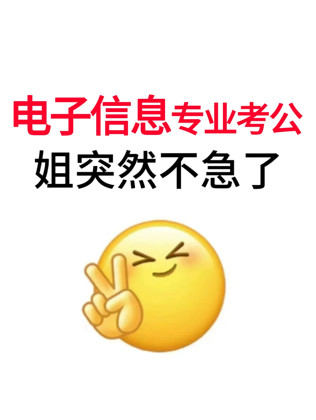 姐突然不急电子信息专业考公了！